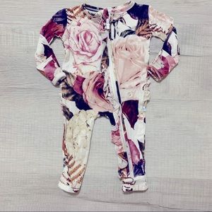 Baby Girl Posh Peanut Black Rose Romper